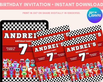 Dandys World Birthday Invitation Template: Racing Theme (Digital Download)