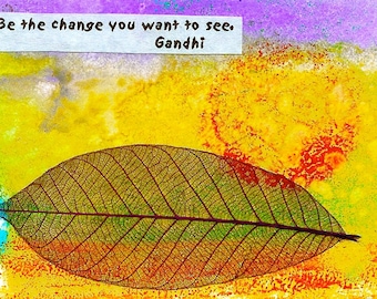 Gandhi/ Be the change/ postcard