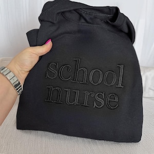 Custom Embroidered Occupation Crewneck, Embroidered Profession Sweatshirt, Career Shirt Gift for Her, Job Title Graduation Gift for Nurse