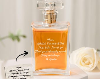 Engraved Handwriting Mom Perfume Bottle, Personalized Mother of The Bride Refillable Perfume Bottle,  Wedding Gift for MOB Bridal Party Gift