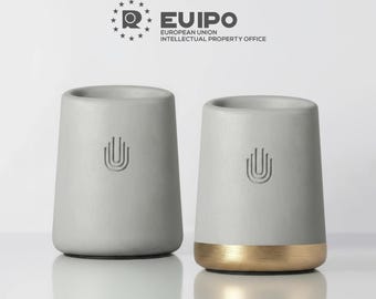 Suporte de concreto para caneta NFC: Organizador de mesa tecnológico, acessório de escritório