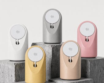 Soporte MagSafe de hormigón vertido a mano, cargador para iPhone y Android, oficina en casa minimalista