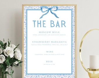 Custom Bar Menu - Digital Download - Editable Canva Template