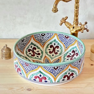 Ceramic Sink - Multicolour Handmade Bathroom Sink