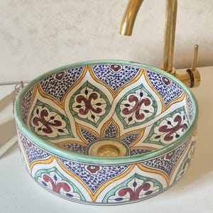 Ceramic Sink - Multicolour Handmade Bathroom Sink