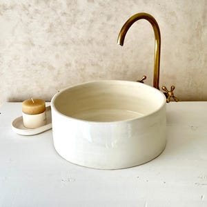Ceramic Sink - Black & White Handmade Bathroom Sink