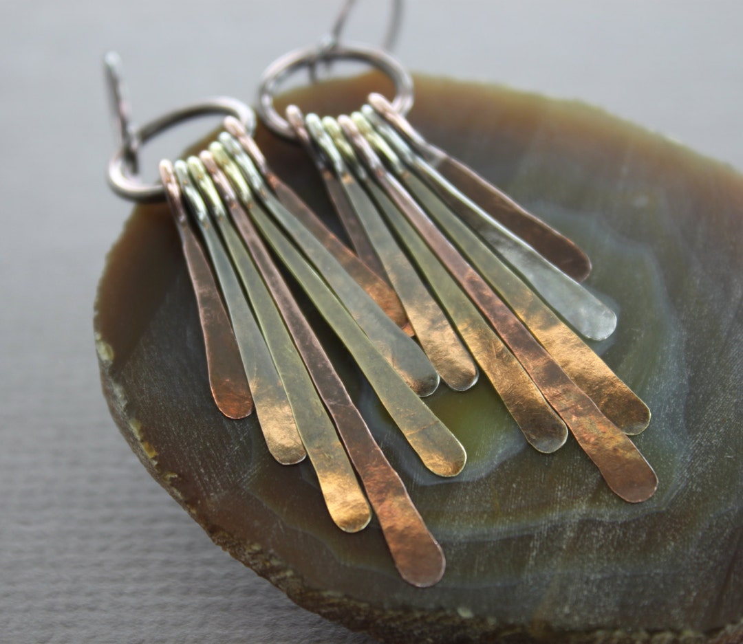 Metal bar earrings discount