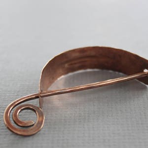 Copper bun holder, Hair cuff, Minimalist hair slide, Modern hair accessories, Hair pin, Pony tail clip, Hair barrette HP041 image 5