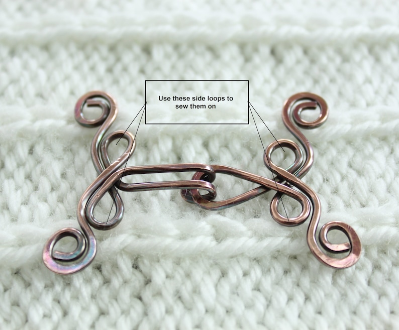 Celtic clasp CL006 Metal clasp Copper clasp Handmade ornate Celtic knot copper cardigan clasp or sweater clasp for knit and fabric
