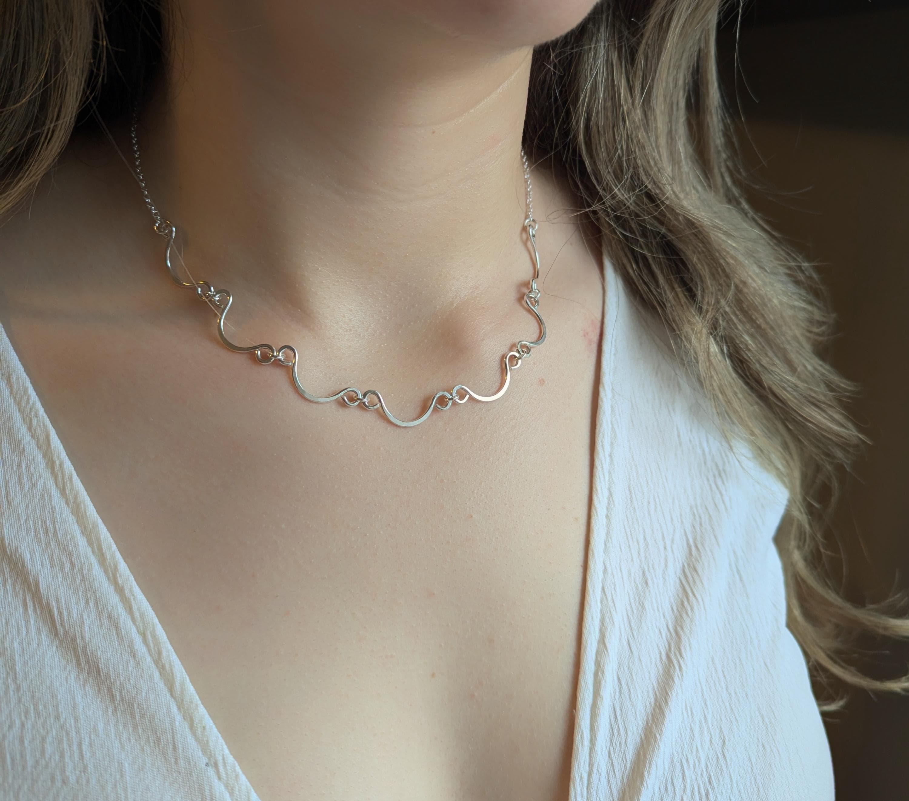 Sterling silver scallop necklace, Dainty necklace, Minimalist necklace, Elegant necklace, Sterling silver necklace, Gift for her - NK021