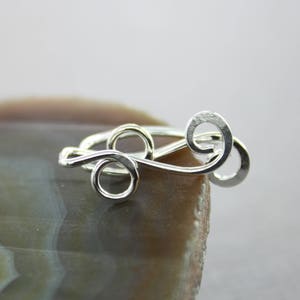 Boucles d'oreilles spirales en argent sterling, lacets d'oreilles en argent sterling, grimpeurs de veste d'oreilles, cache-oreilles, manchettes d'oreilles en fil de fer, EC001