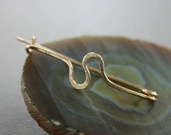 Bronze Infinity Shawl Pin: Modern Cardigan Clasp, Fibula