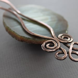 Copper Celtic Knot Hair Fork Pin: Hand Forged Hair Jewelry