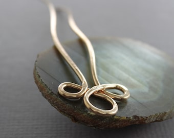 Bronze Celtic Knot Hair Fork: Golden Hair Pin