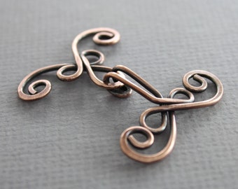 Handmade Copper Celtic Knot Cardigan Clasp
