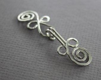 Handmade Celtic knot German silver cardigan clasp or sweater clasp for knit and fabric - Sew-on clasp - Sew-on sweater button - CL001