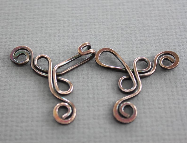 Celtic clasp CL006 Metal clasp Copper clasp Handmade ornate Celtic knot copper cardigan clasp or sweater clasp for knit and fabric