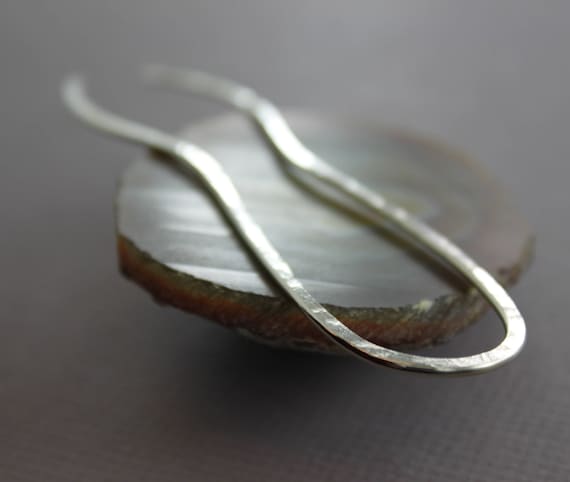 Minimalist Hammered Silver Hair Fork: Simple Metal Hair Pin