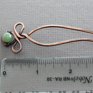 Celtic knot hair fork pin with green aventurine stone, Gemstone hair fork, Hair pin, Celtic hair stick, Hair accessory HP015 image 5