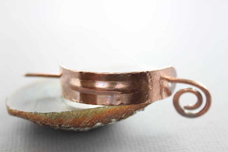 Copper bun holder, Hair cuff, Minimalist hair slide, Modern hair accessories, Hair pin, Pony tail clip, Hair barrette HP041 image 3