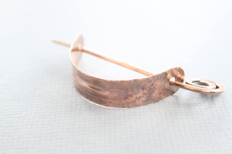 Copper bun holder, Hair cuff, Minimalist hair slide, Modern hair accessories, Hair pin, Pony tail clip, Hair barrette HP041 image 6