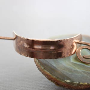 Copper bun holder, Hair cuff, Minimalist hair slide, Modern hair accessories, Hair pin, Pony tail clip, Hair barrette HP041 image 4