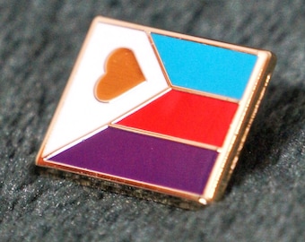 Polyamory Pride flag hard enamel pin badge
