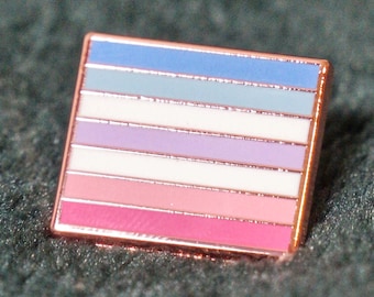 Bigender Pride flag hard enamel pin badge