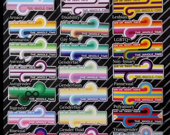 Game Changer Vinyl Sticker: LGBTQ+ Pride Flags - "We've been here the whole time"
