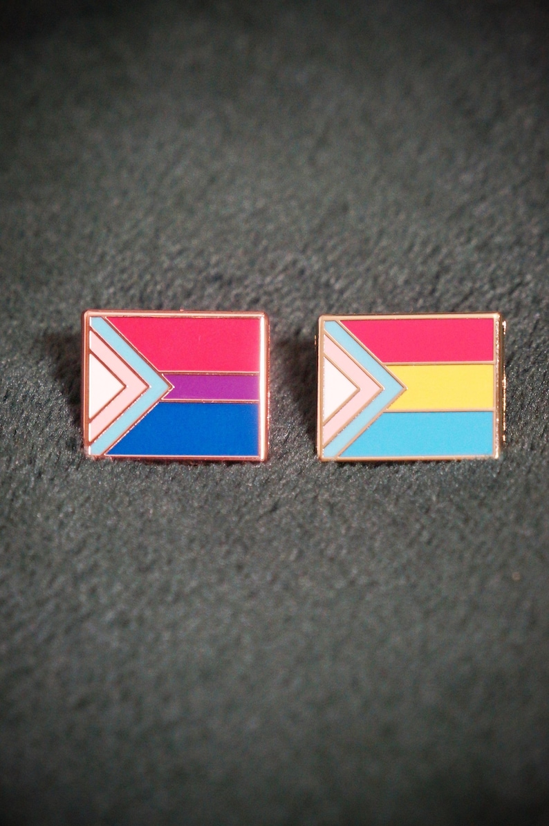 Trans-inclusive Lesbian / Gay / Bi / Pan Pride Flag enamel pin badge image 7