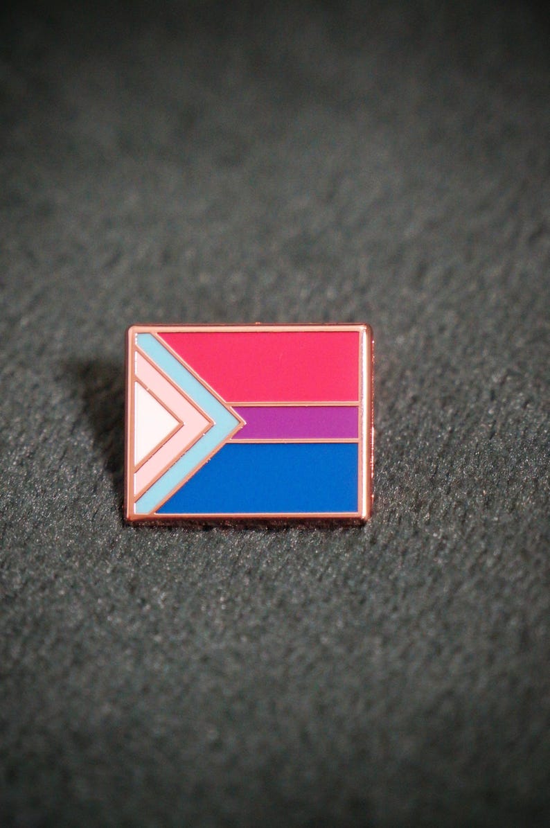 Trans-inclusive Lesbian / Gay / Bi / Pan Pride Flag enamel pin badge Bisexual