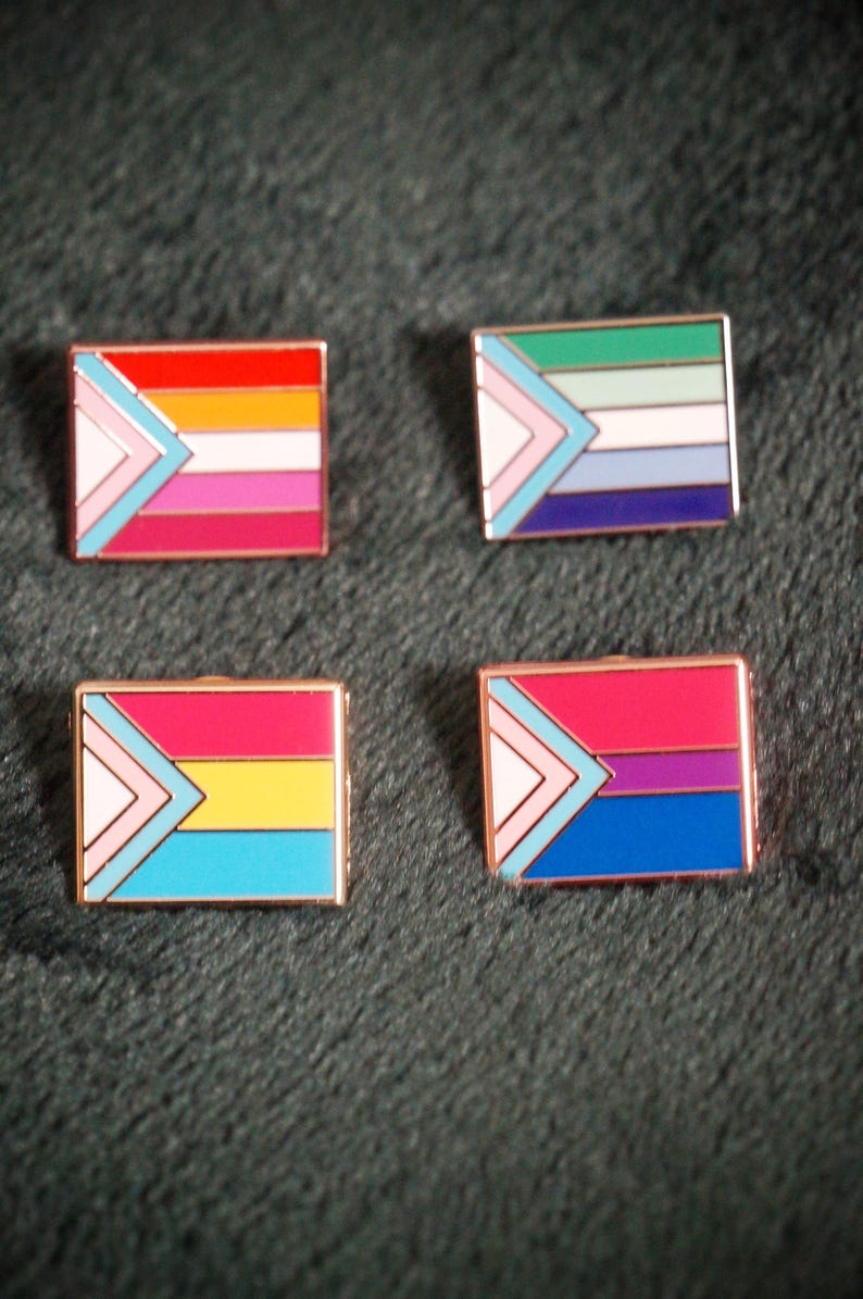 Trans-inclusive Lesbian / Gay / Bi / Pan Pride Flag enamel pin badge image 11