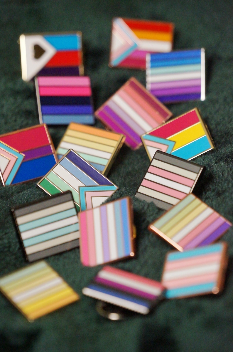 Trans-inclusive Lesbian / Gay / Bi / Pan Pride Flag enamel pin badge image 14