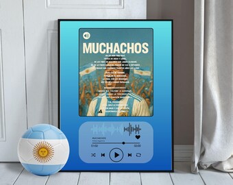 Argentina "Muchachos" Soccer Music Cover Poster | Fútbol Argentino | Digital Prints