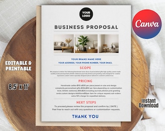 Business Proposal Template: Corporate Marketing Brochure (Canva Editable)