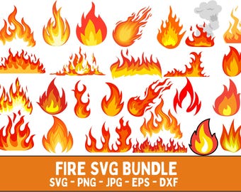 Fire Flames SVG Bundle: Clip Art Graphics (Digital Download)