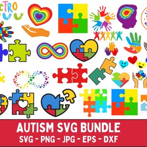 Autism svg, Austism Awareness svg Bundle, Austism svg, Austism Awareness png, Puzzle svg, Puzzle Piece svg, Austism Clipart, Ribbon svg