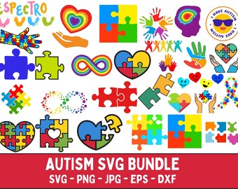 Autism Awareness SVG Bundle: Puzzle Piece Clipart (Digital Download)