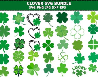 Clover SVG Bundle: Shamrock, St Patricks Day Clipart (Digital Download)