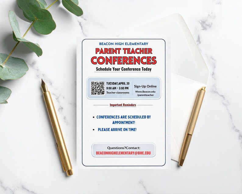 Editable Parent Teacher Conference Flyer Template (8.5x11 Inches) - Etsy