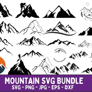 Mountain Svg Bundle, Trees Svg, Forest Svg, Forest Tree Svg, Mountain Clipart, Travel Svg, Landscape Svg, Adventure Svg, Instant Download