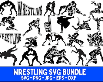 Paquete SVG de lucha libre: silueta de luchador (descarga digital)