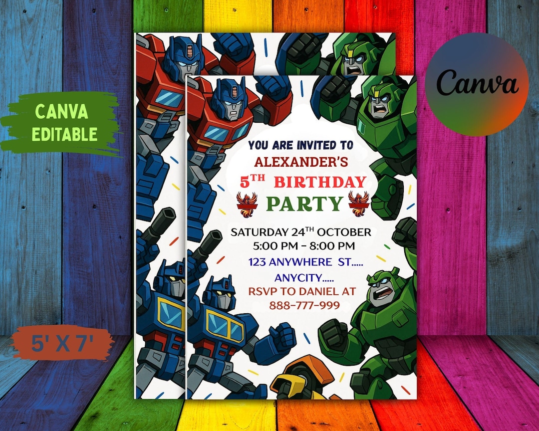 Printable Rescue Bots Birthday Invitation: Transformers Party (PDF) - Etsy