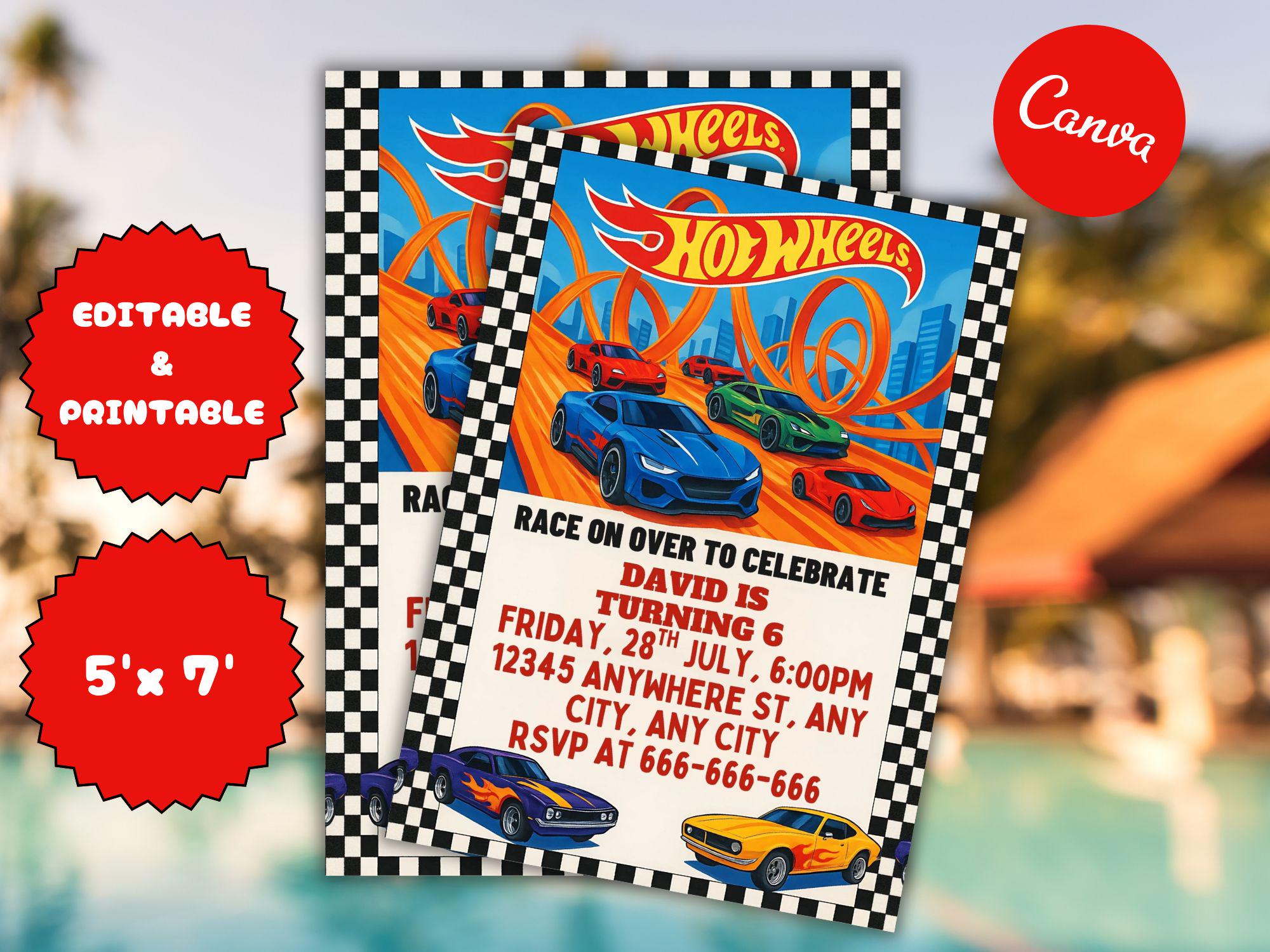Hot Wheels Birthday Invitation - Etsy Canada