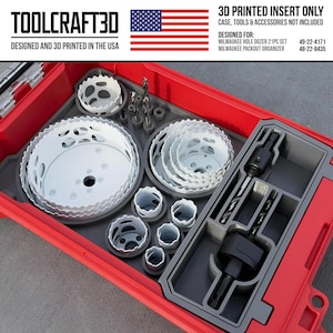 Hole Saw Organizer Insert Designed for Milwaukee Packout Organizer | Fits 21pc Hole Dozer Set 49-22-4171 | Insert Only