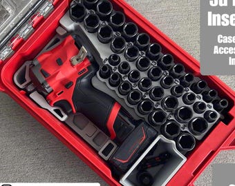 Jonah Pope Design 3d Printed Insert Designed for Milwaukee Packout Organizer and GEN2 M12 Stubby 3/8" Impact (Insert Only)