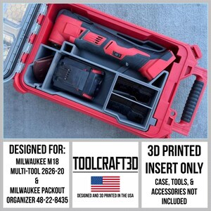 TOOLCRAFT3D-designinzet ontworpen voor Milwaukee Packout Organizer en M18 multitool 2626-20