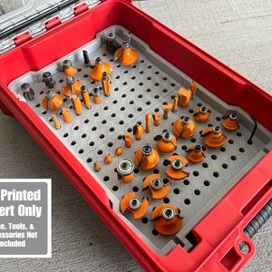 Jonah Pope Design 3d Printed Router Bit Organizer Designed for Milwaukee Packout Insert and (Insert Only)