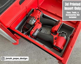 Insert Designed for Milwaukee Packout Tool Box Drawer & M18 Drill + Impact Driver Gen4 | Left or Right | Insert Only