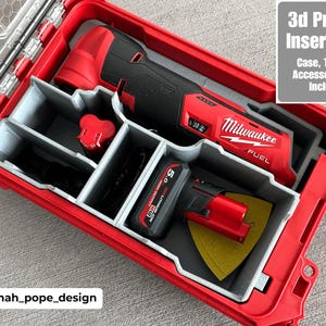 Jonah Pope Design 3d Printed Insert Designed for Milwaukee Packout Organizer and M12 Fuel Multi-tool (Insert Only)